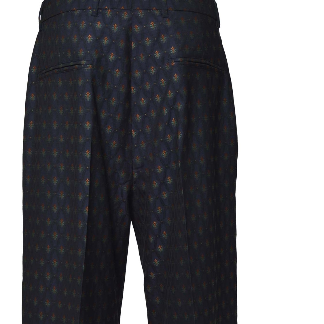 ETRO ETRO BLUE JACQUARD WOOL PALAZZO PANTS