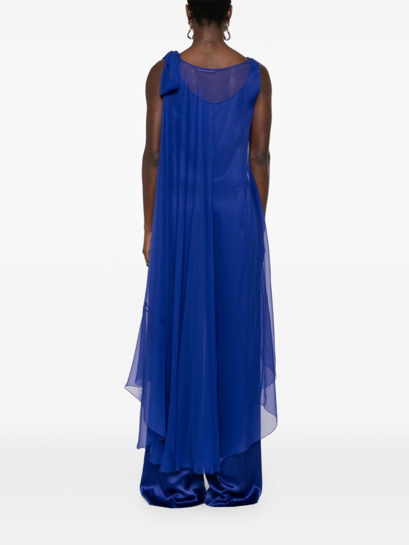 Alberta Ferretti Blue Trousers With Flowing Overlay