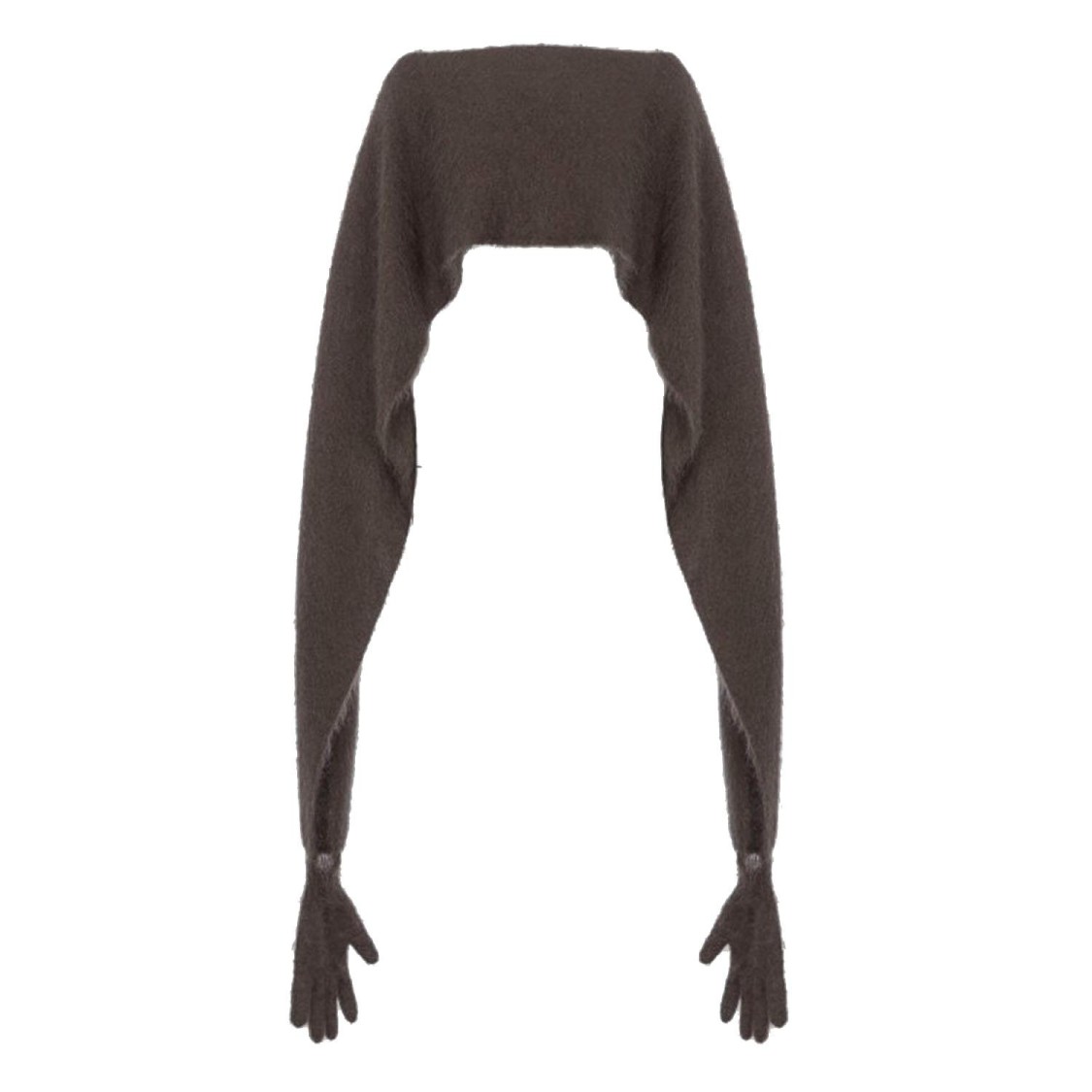 Moschino Mohair Blend Short Cape In Gray