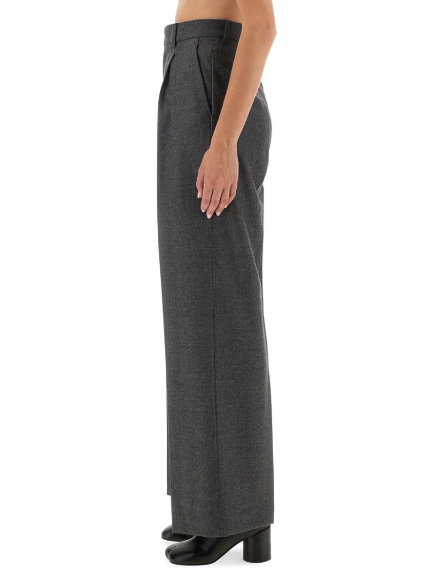 Mm6 Maison Margiela Mm6 By Maison Margiela Wide-leg Tailored Pants In Soft Virgin Wool In Gray