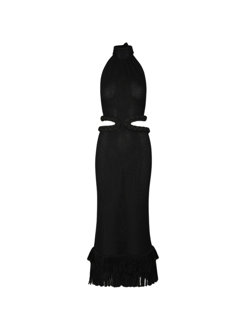 Johanna Ortiz The Unknown Midi Dress Black In Black