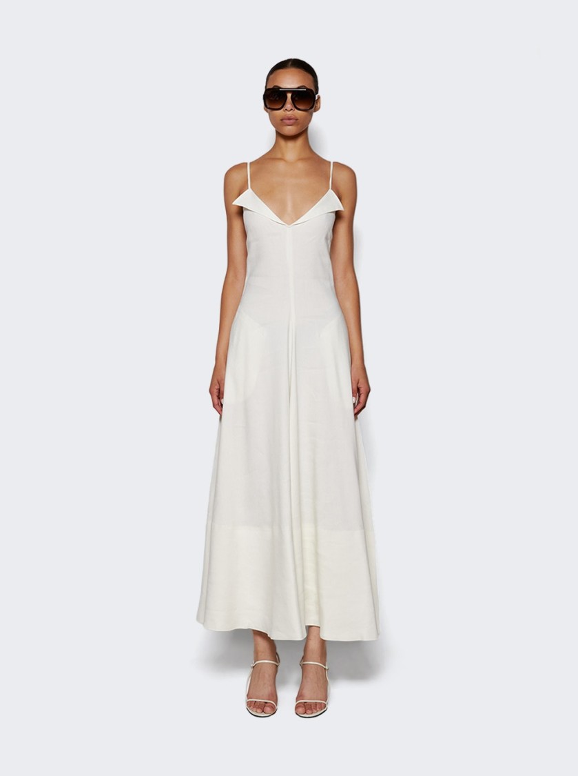 Shop Proenza Schouler Ruby Dress In Linen Pearl In White