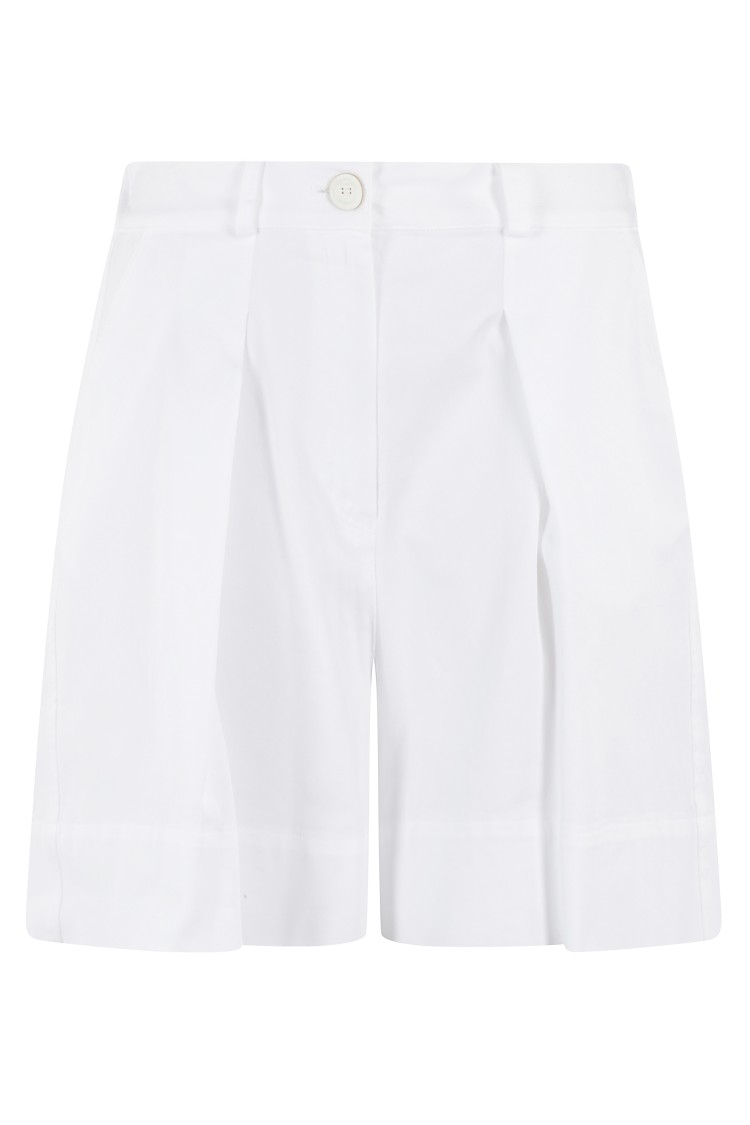 MALO MALO HIGH-WAISTED COTTON BERMUDA SHORTS