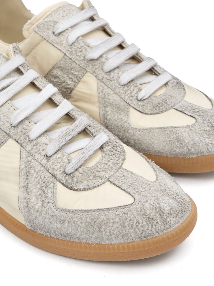 Maison Margiela Sneakers In Beige With Front Lace-up Fastening