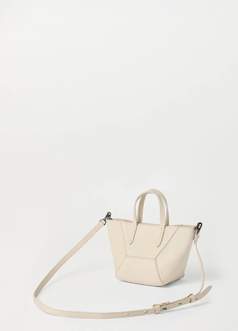 BRUNELLO CUCINELLI BRUNELLO CUCINELLI STRUCTURED GEOMETRIC PANELING SHOULDER BAG WITH DETACHABLE STRAP