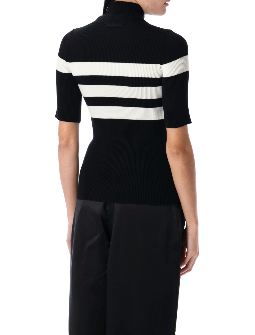 Jean Paul Gaultier The Viscose Knitted Short Sleeves Pullover In Black