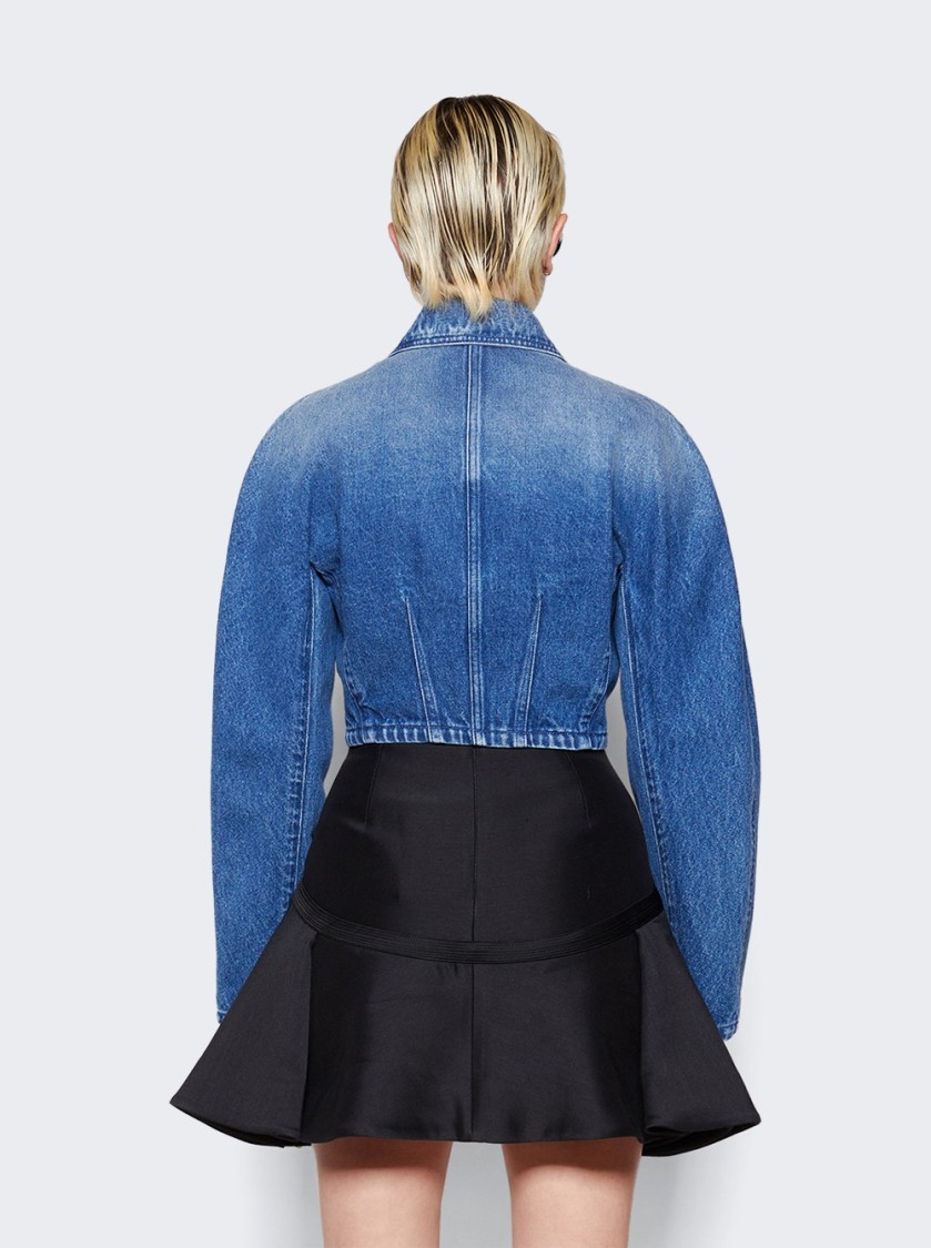 VERSACE VERSACE ROUNDED CROP DENIM JACKET