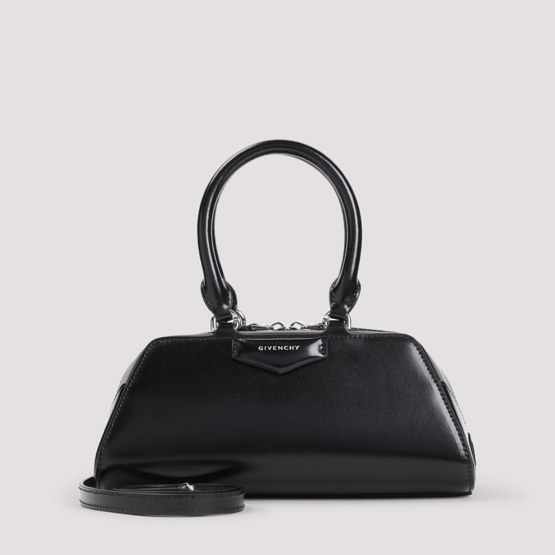 Givenchy Mini Antigona Ew Top Handle Bag In Calf Leather In Black