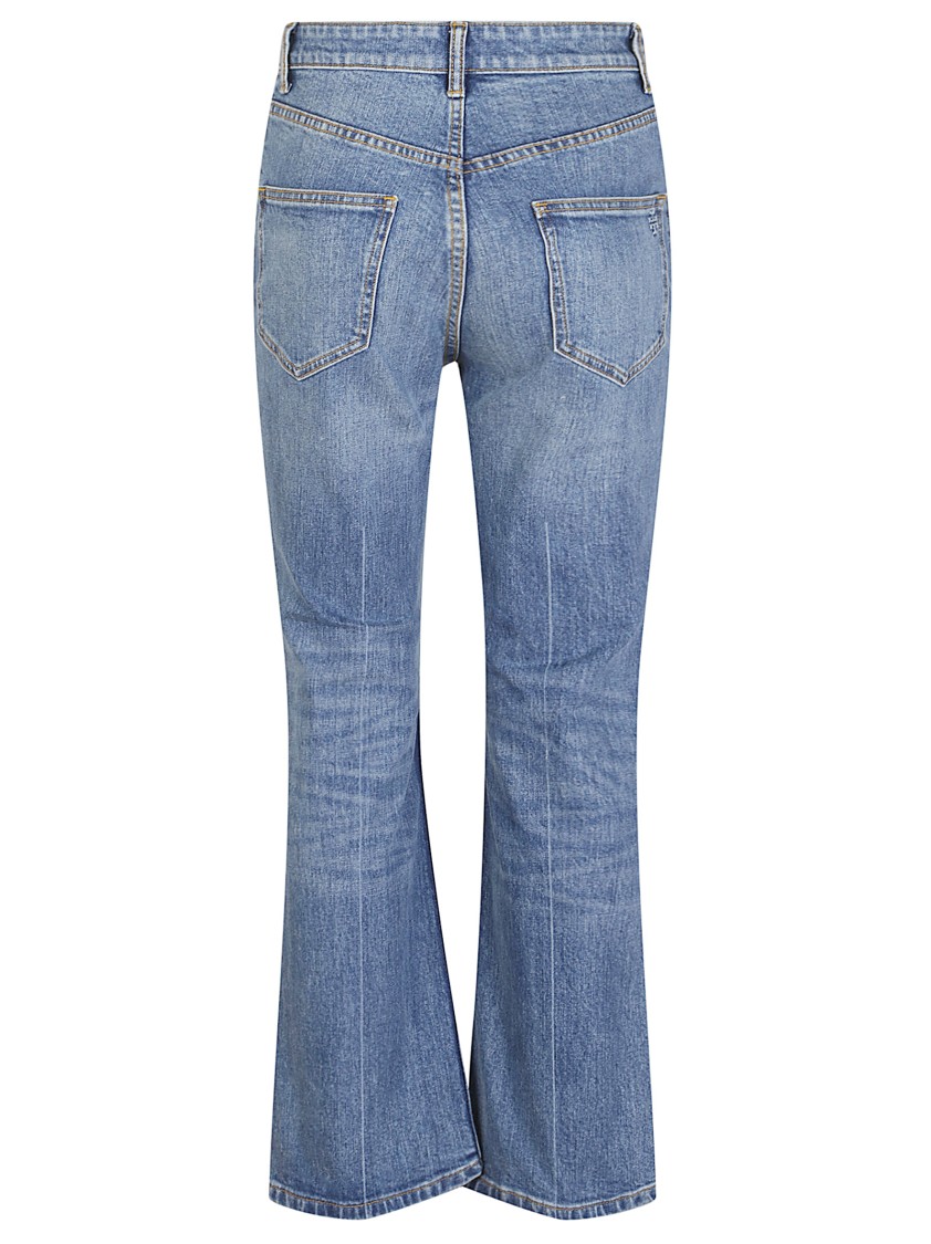 Tory Burch Cropped Flare Jeans In Blue