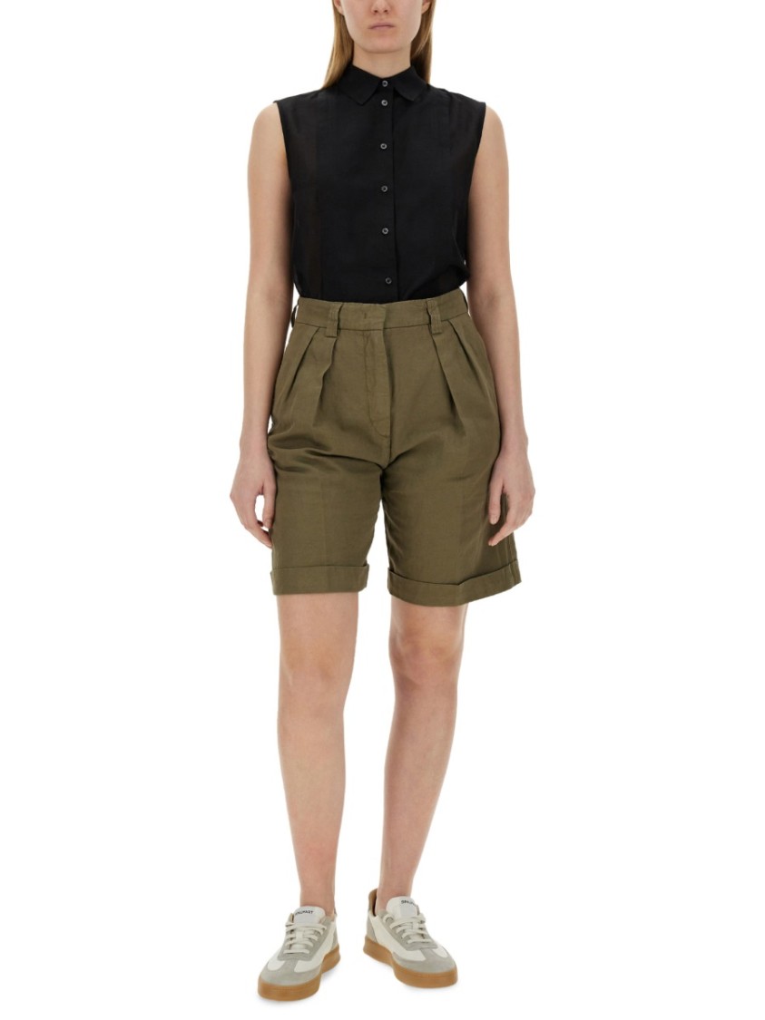 Aspesi Sleeveless Silk Blend Shirt In Black