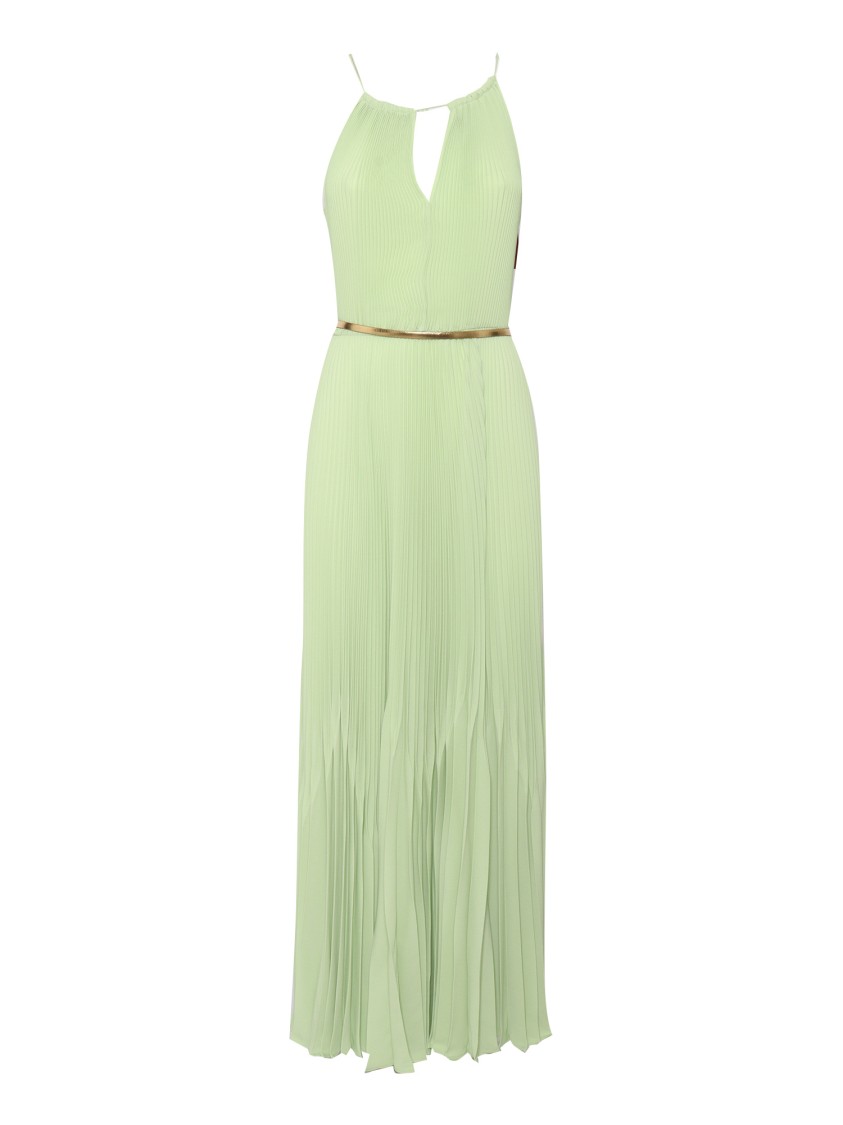 Max Mara Pleated Midi Dress With Spaghetti Straps