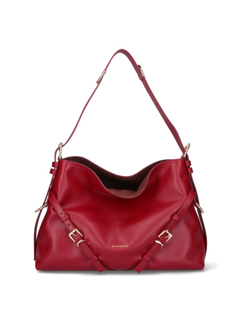 Givenchy Buckle Detail Open Top Shoulder Bag In Red
