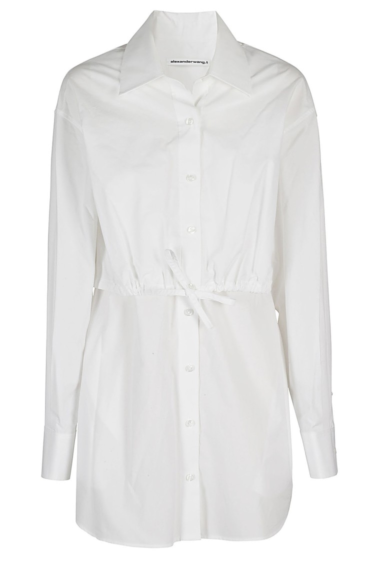 Alexander Wang T White Button-up Minidress In White
