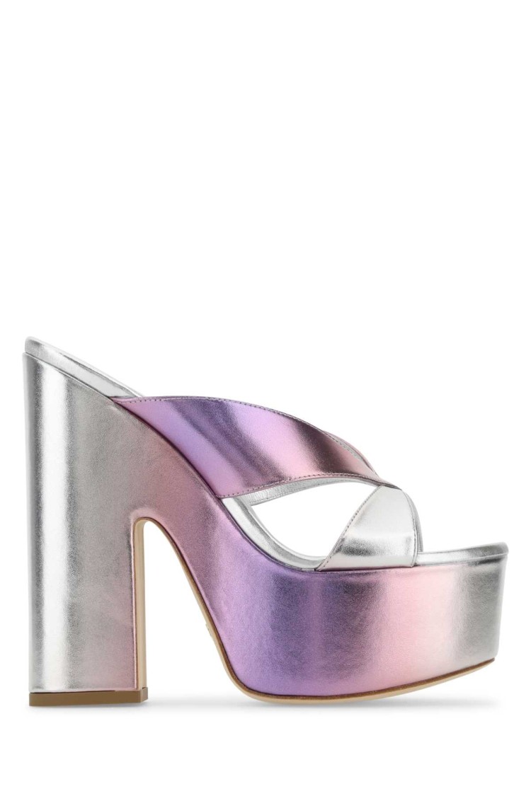 Stuart Weitzman Multicolor Leather Miami Sohigh 145 Mules In Pink