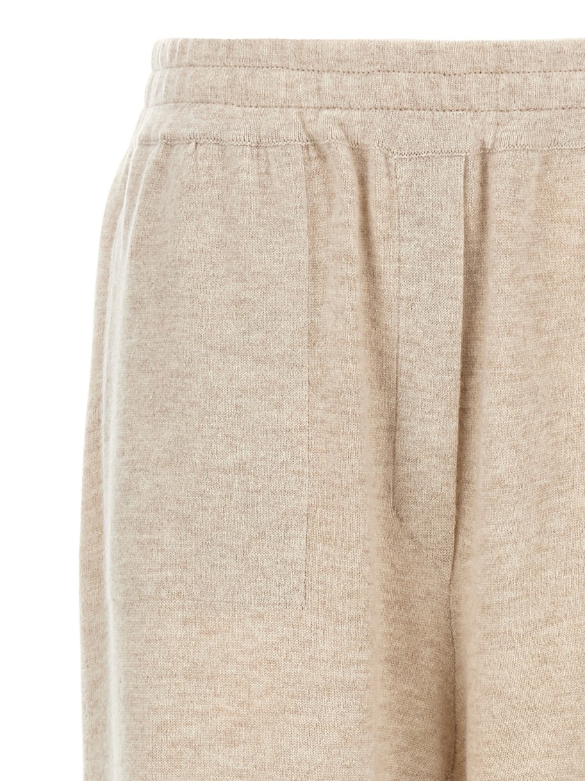 Brunello Cucinelli High Waist Cashmere Joggers In Brown