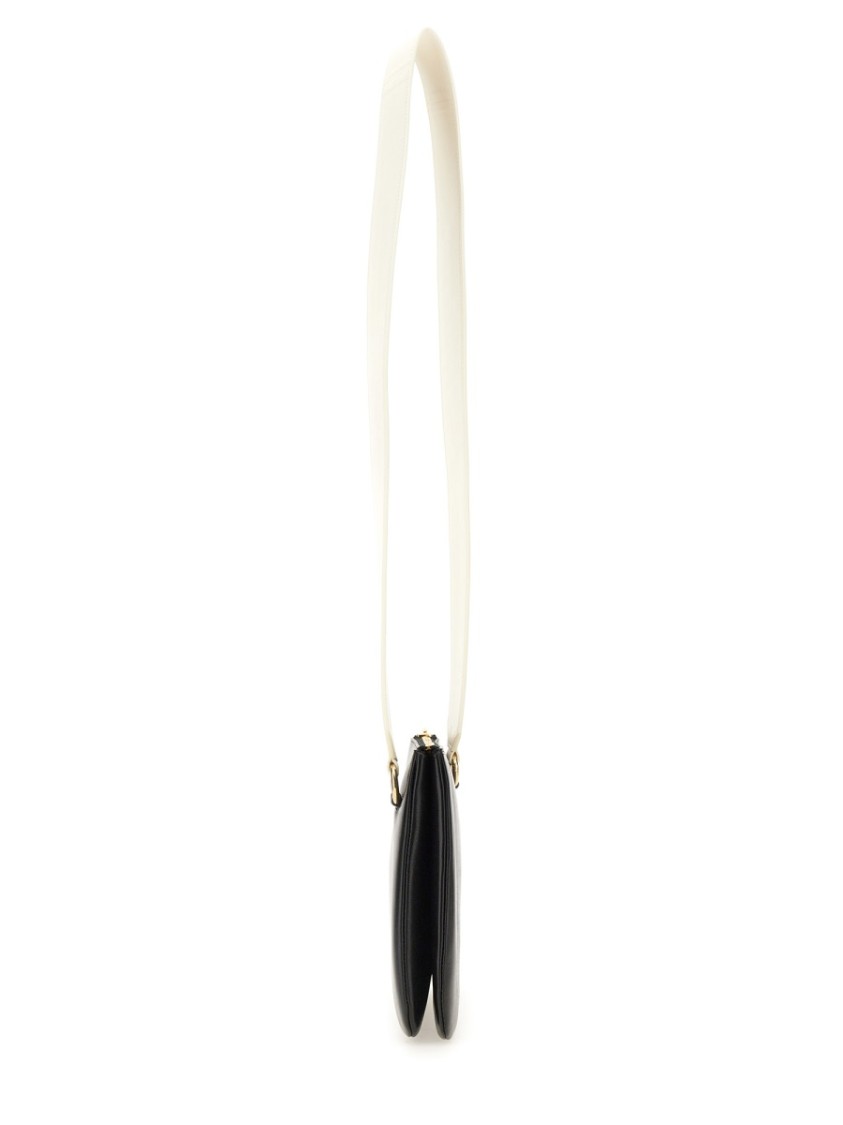 Jil Sander Black Lg Sheepskin Link Shoulder Bag In Black