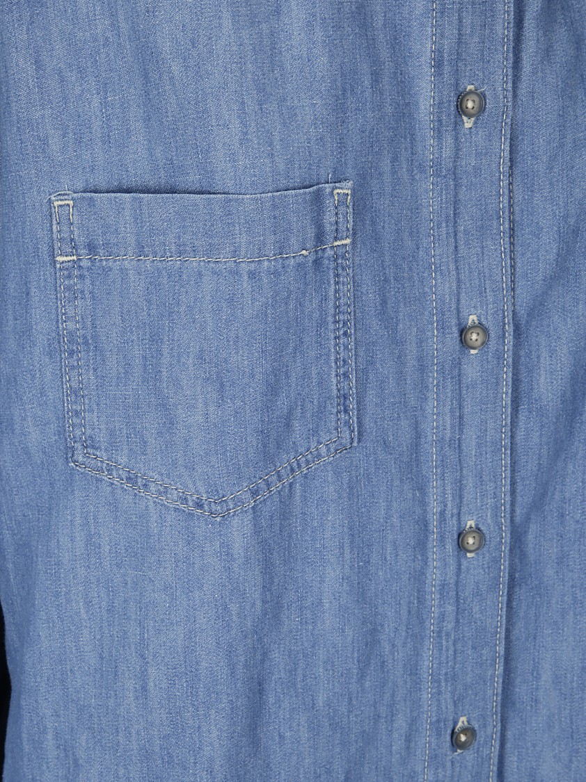 7 For All Mankind Icy Maxi Shirt Dress In Blue