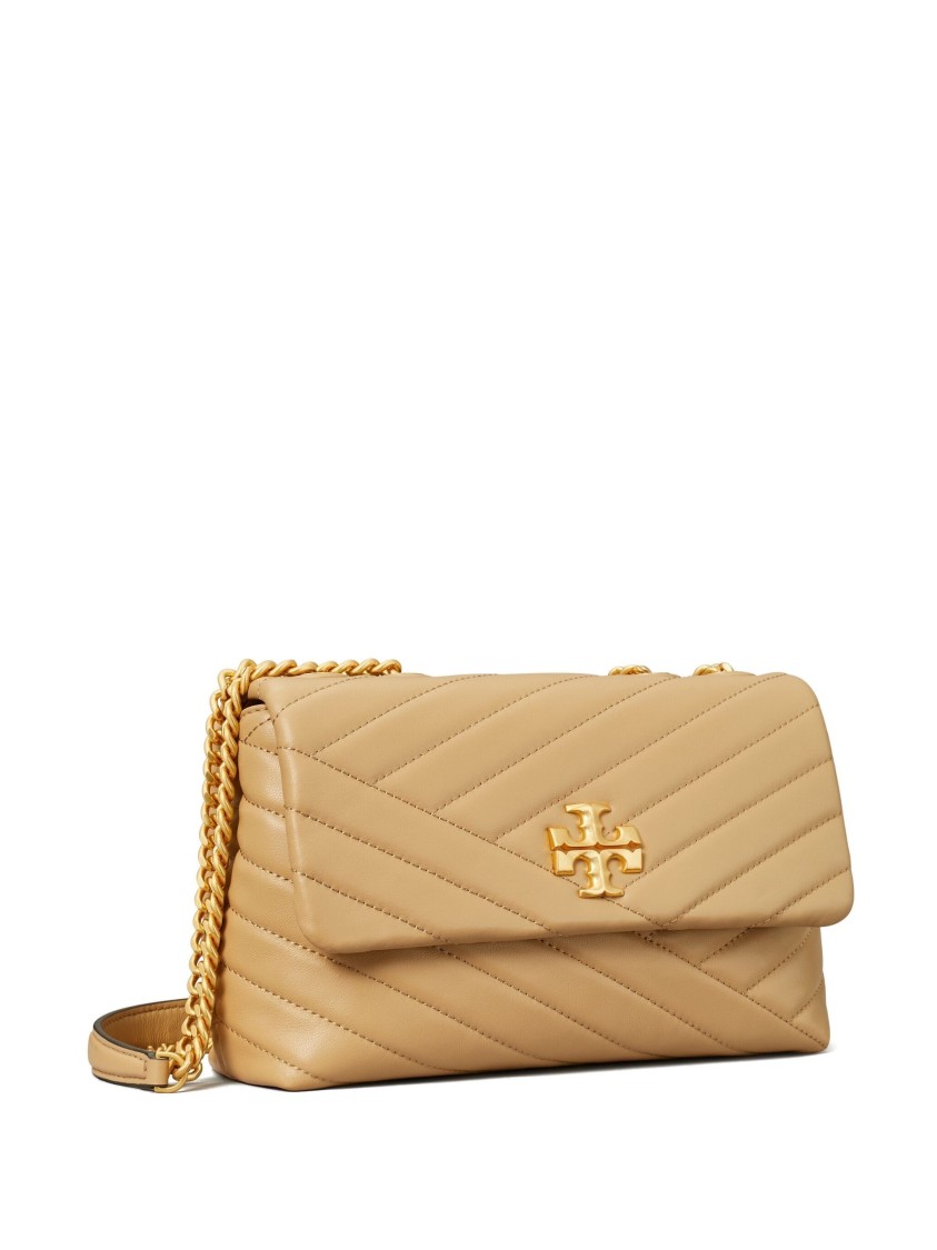 Tory Burch Kira Chevron Small Convertible Leather Shoulder Bag In Neutral