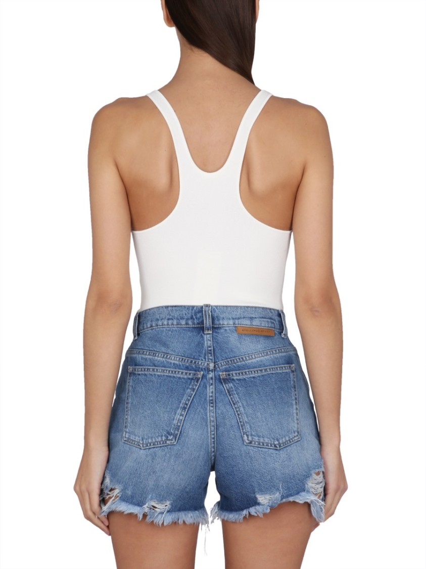 Shop Stella Mccartney Compact Knit Bodysuit In White