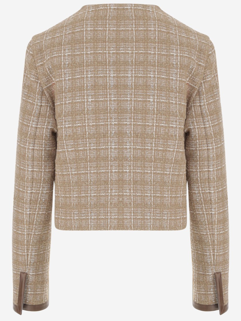 Pinko Checked Jacket In Pink
