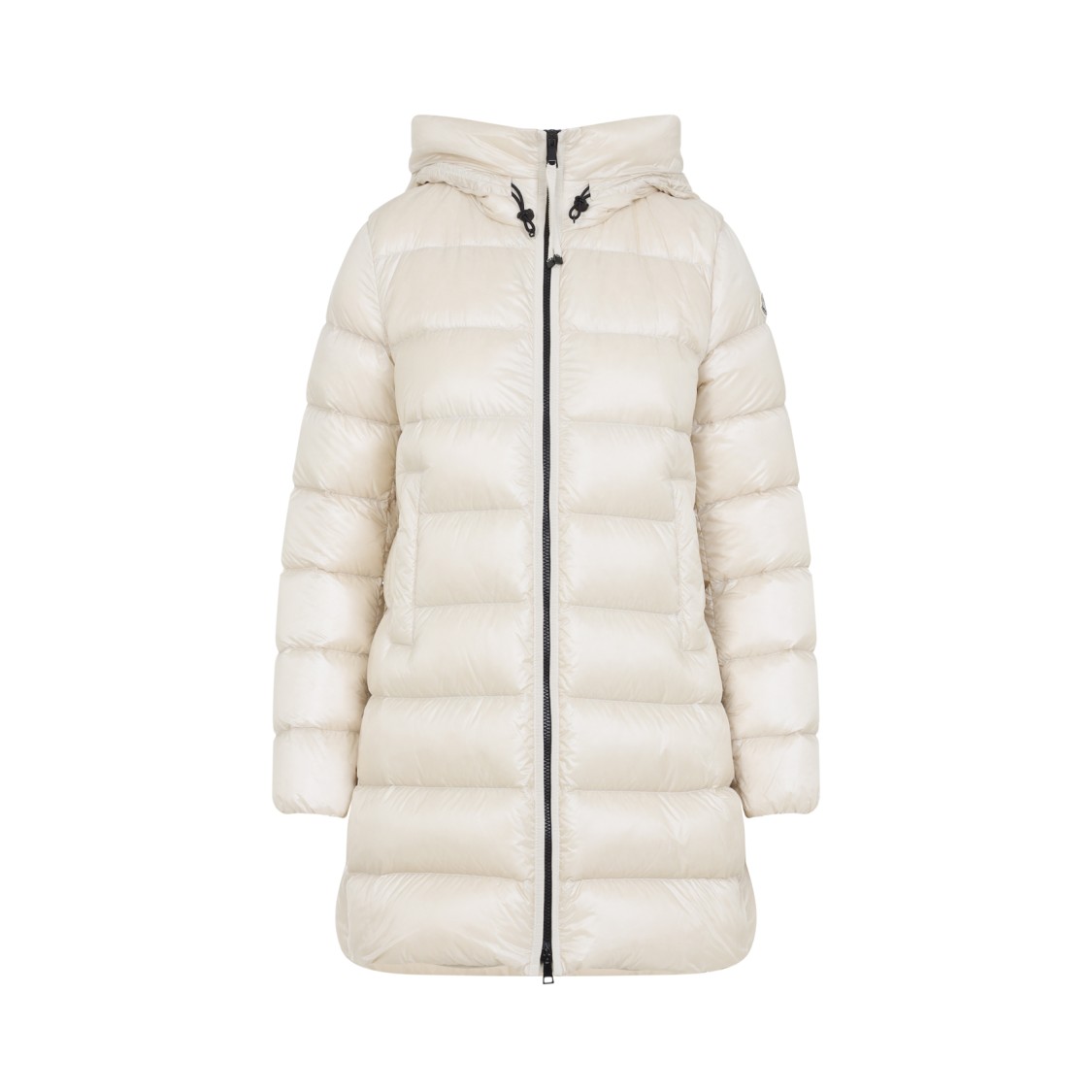 Moncler Suyenne Light Beige Polyamide Long Parka In Neutral