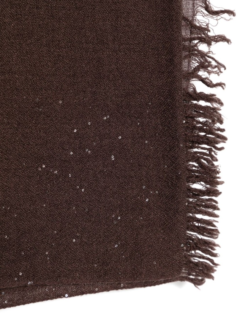 Shop Faliero Sarti Brown Scarf With Subtle Sheen