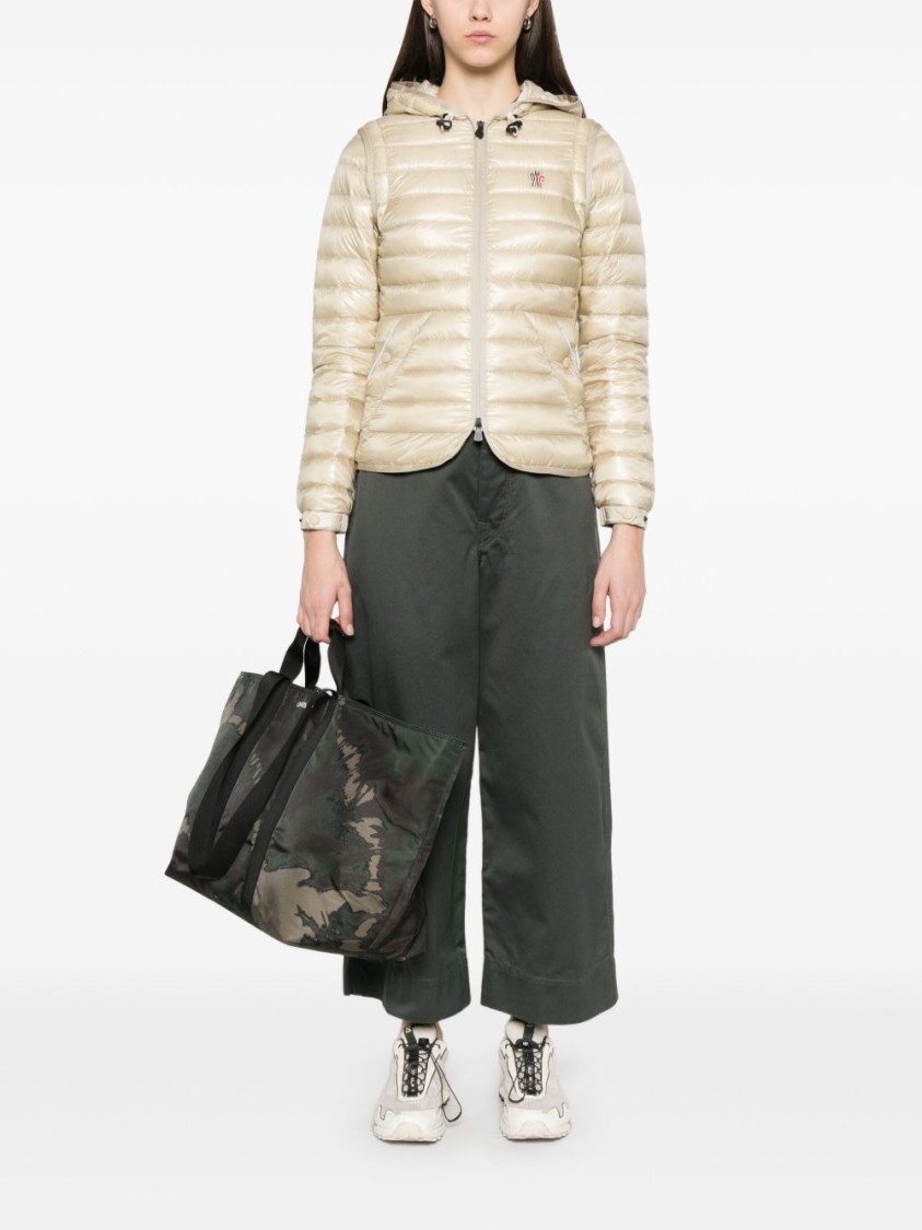 Moncler Grenoble Beige Parka With Fitted Silhouette And Hood In Neutral