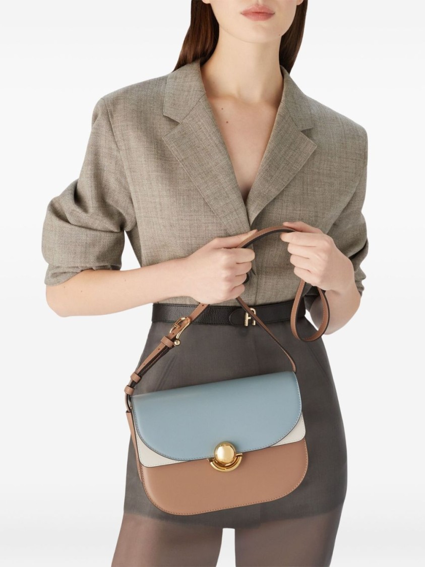 Furla Structured Shoulder Bag In Cognac Brown In Multi