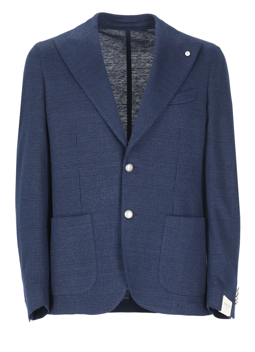 Shop Lubiam Blue Cotton And Linen Jacket