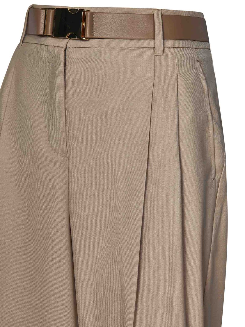 Max Mara Beige Trousers With Double Pleat In Brown