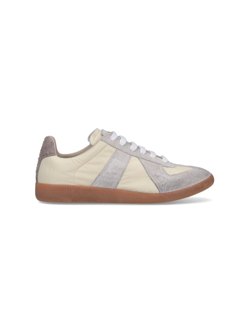 Maison Margiela Sneakers In Beige With Front Lace-up Fastening