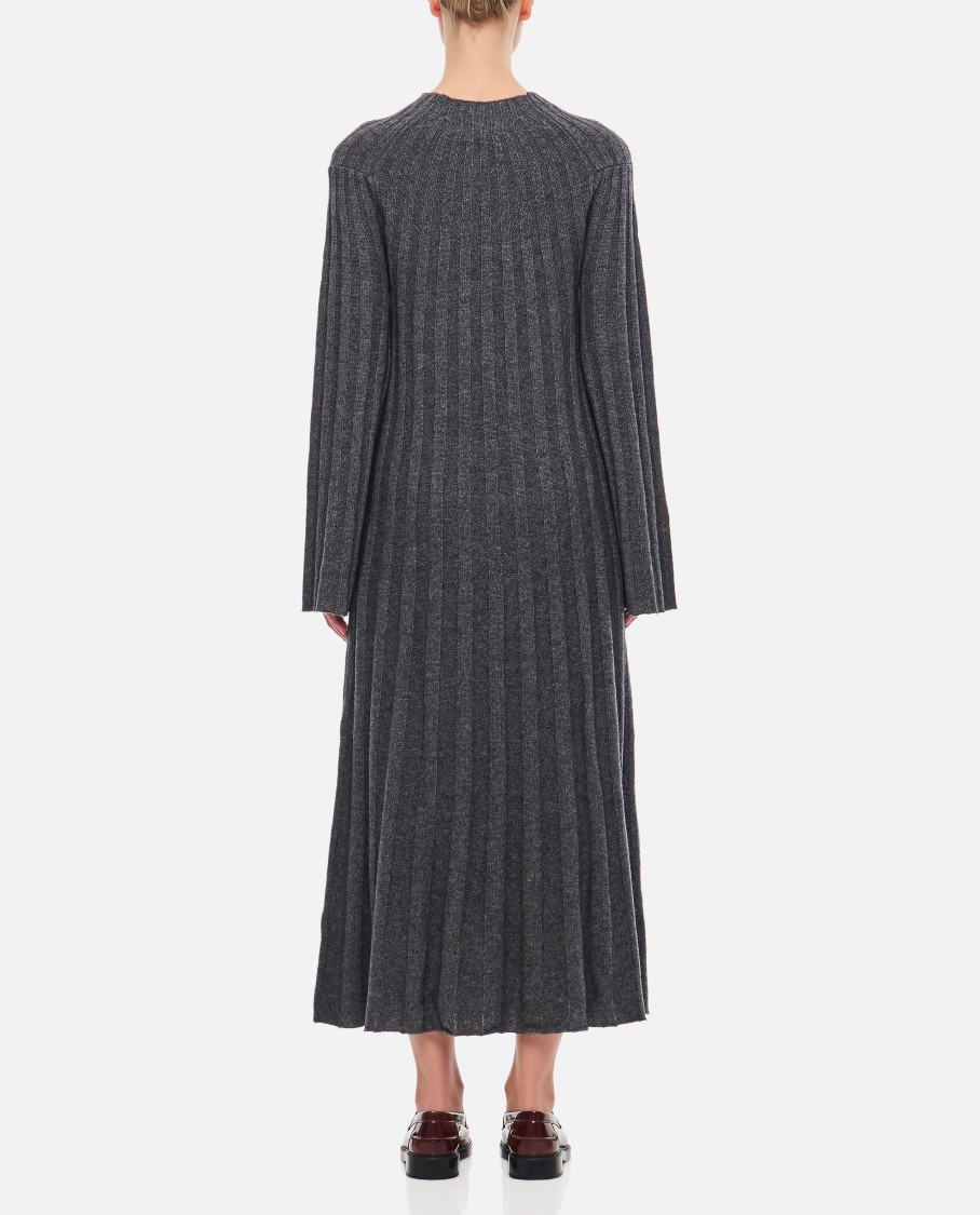 Loulou Studio Long Sleeve Knit Dress In Grey