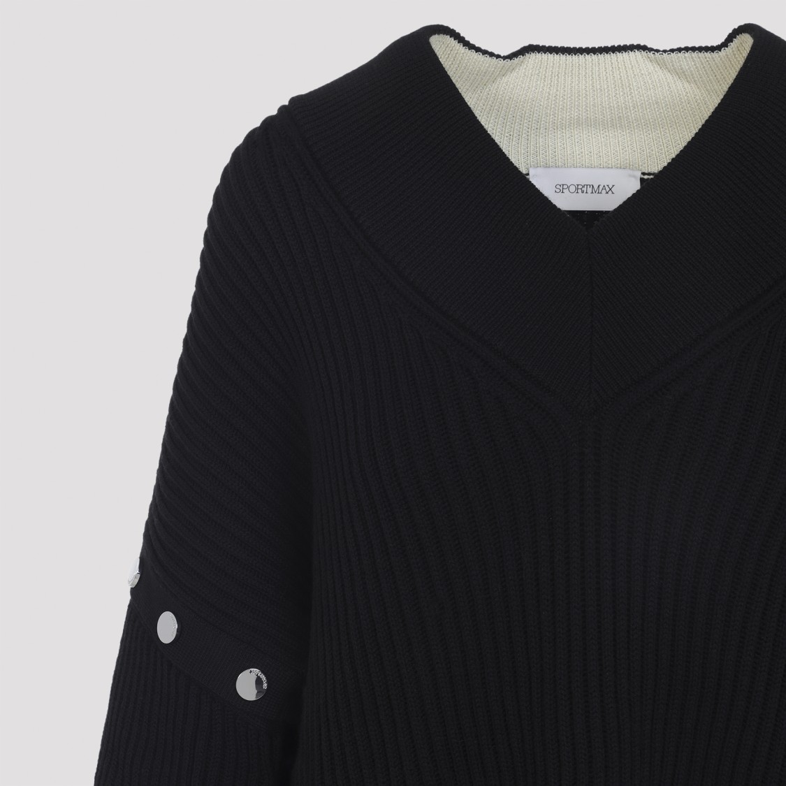 Sportmax Oversized Jumper With Detachable Sleeves In Black