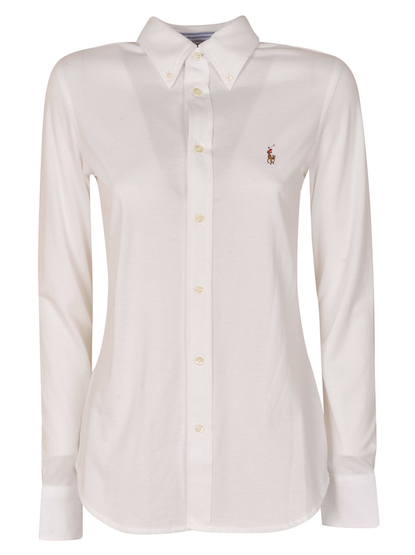 Polo Ralph Lauren Tailored Button-down Long Sleeve Knit In White