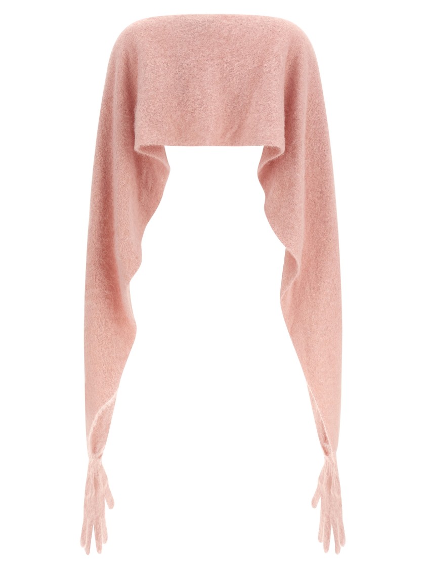 Moschino Gauzy Mohair Blend Cape In Pink