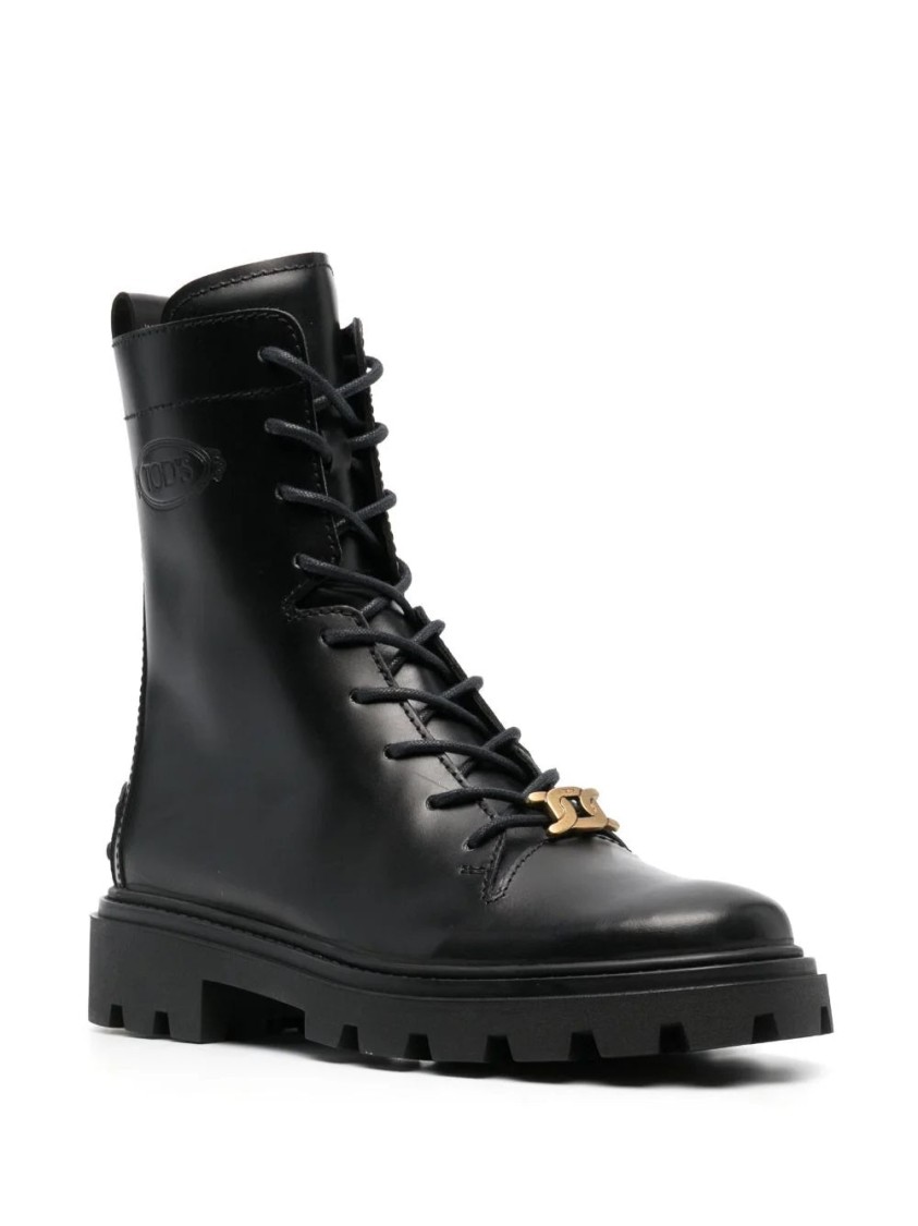 Tod's Leather Ankle Boots In Black