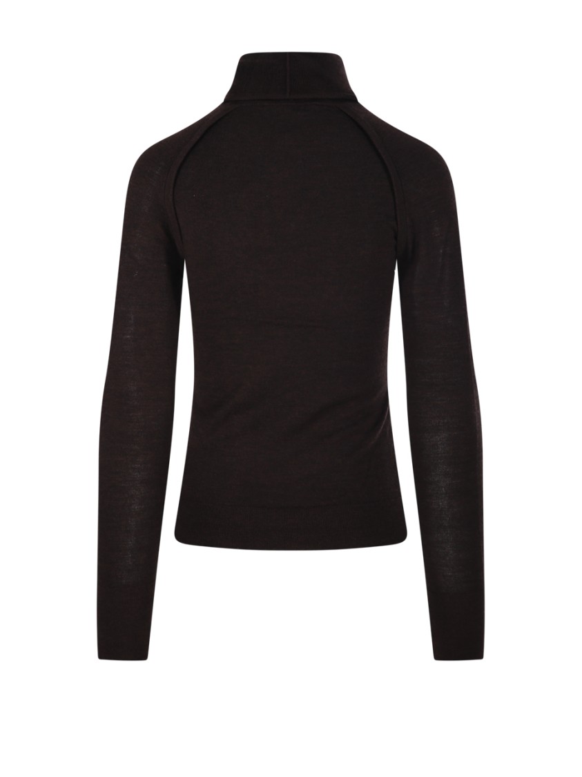 Victoria Beckham Fitted High Neck Top In Soft Merino Wool