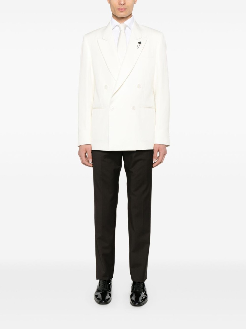 Lardini Strong Attitude Double-breasted Jacket In White