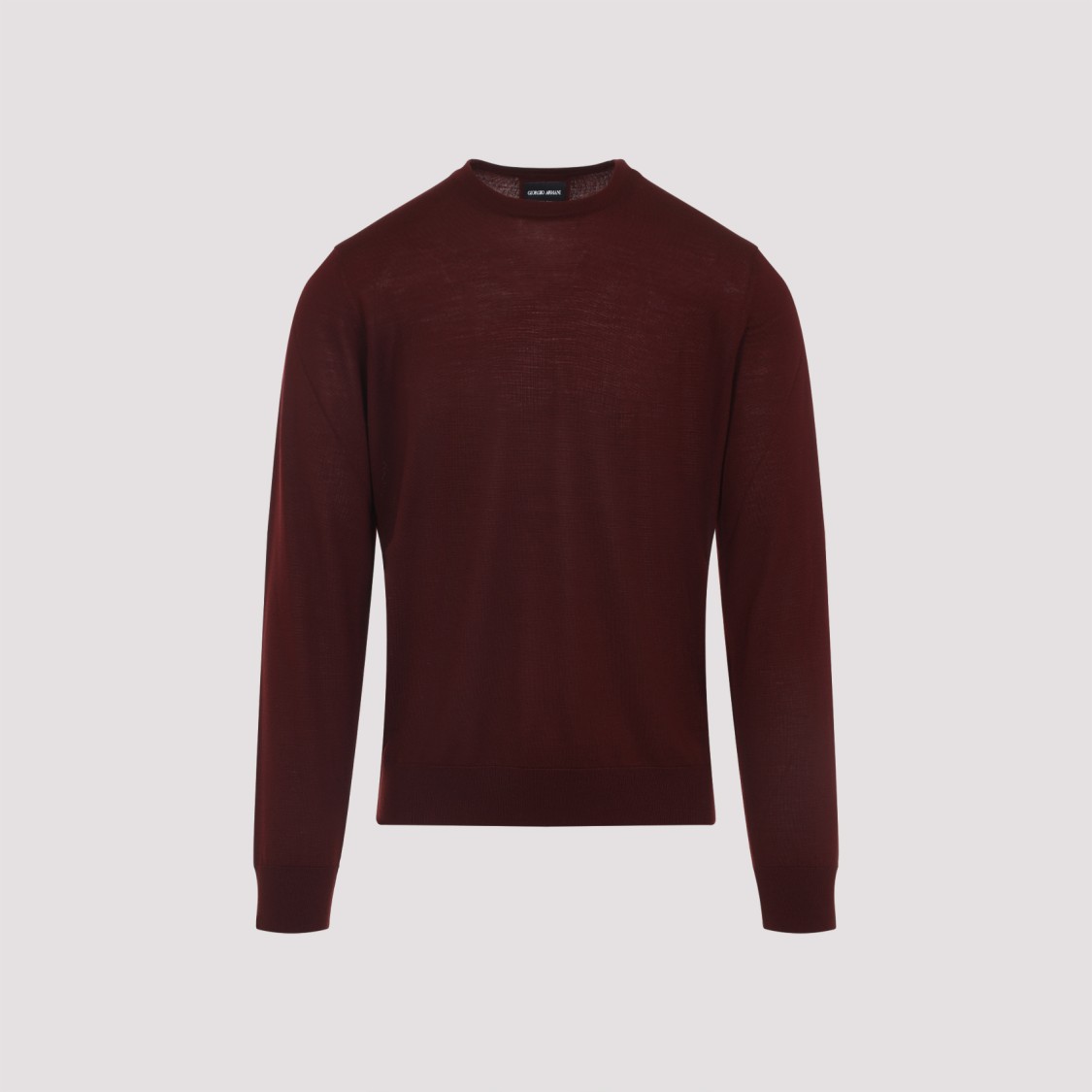 Giorgio Armani Crew Neck Wool Sweater In Brown