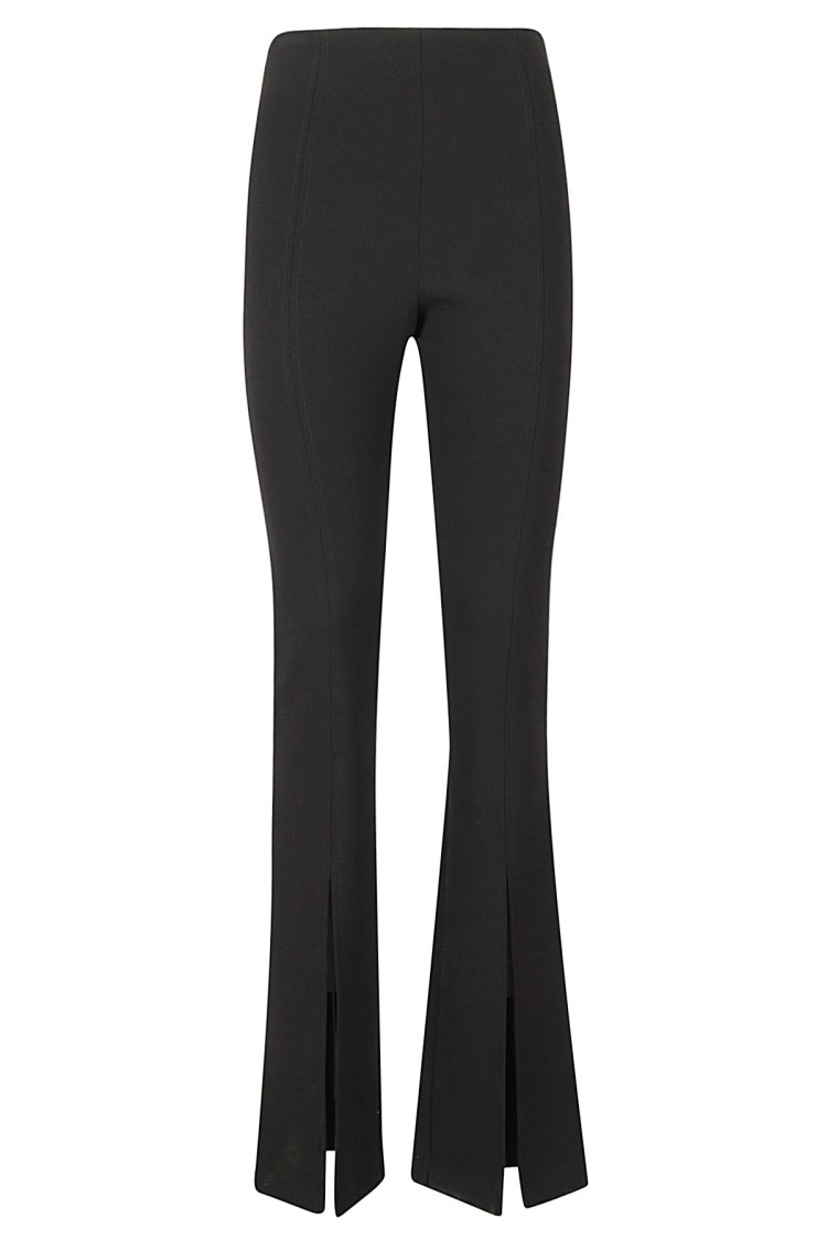 Amen Tailored Black Crepe Pants With Paw Pattern In Black