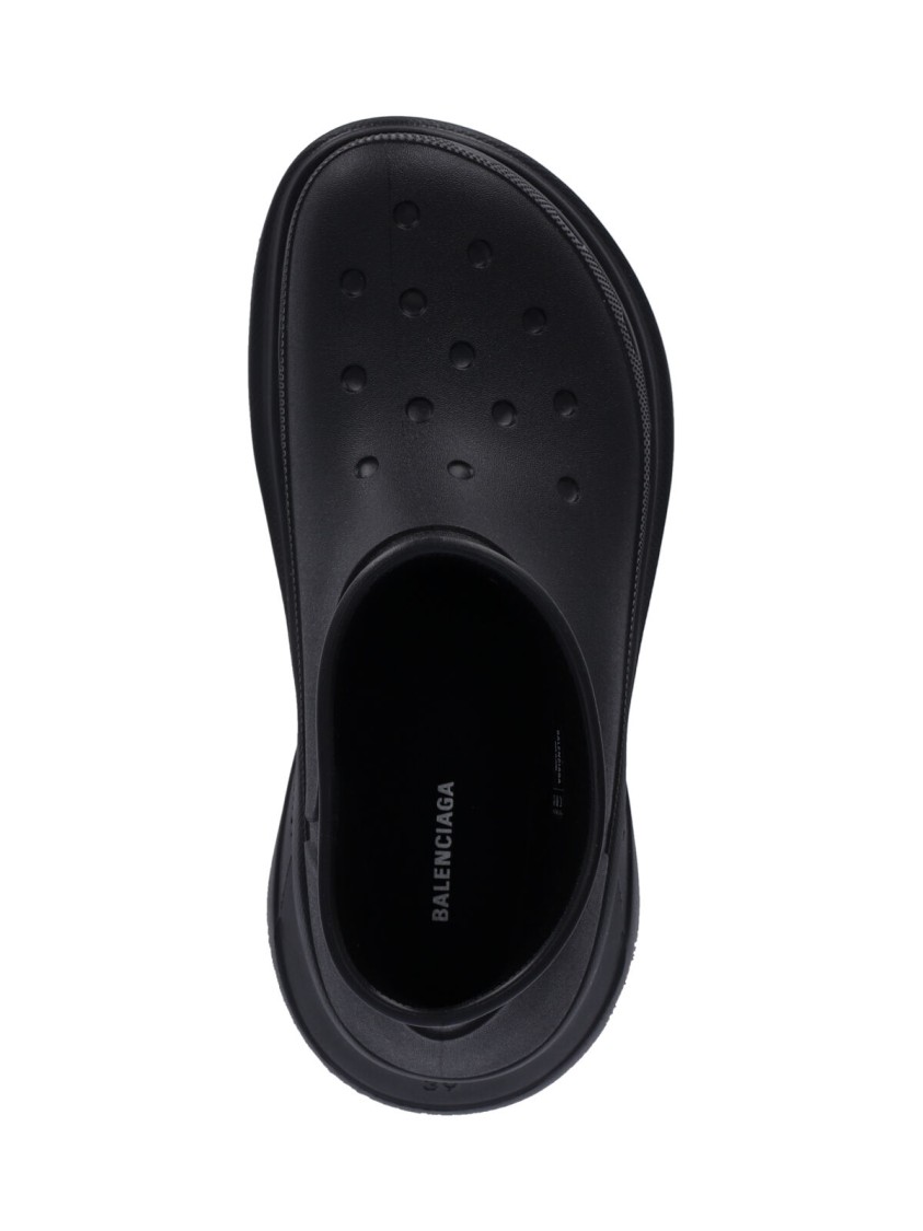 Balenciaga Black Crocs Edition Rubber Boots In Black