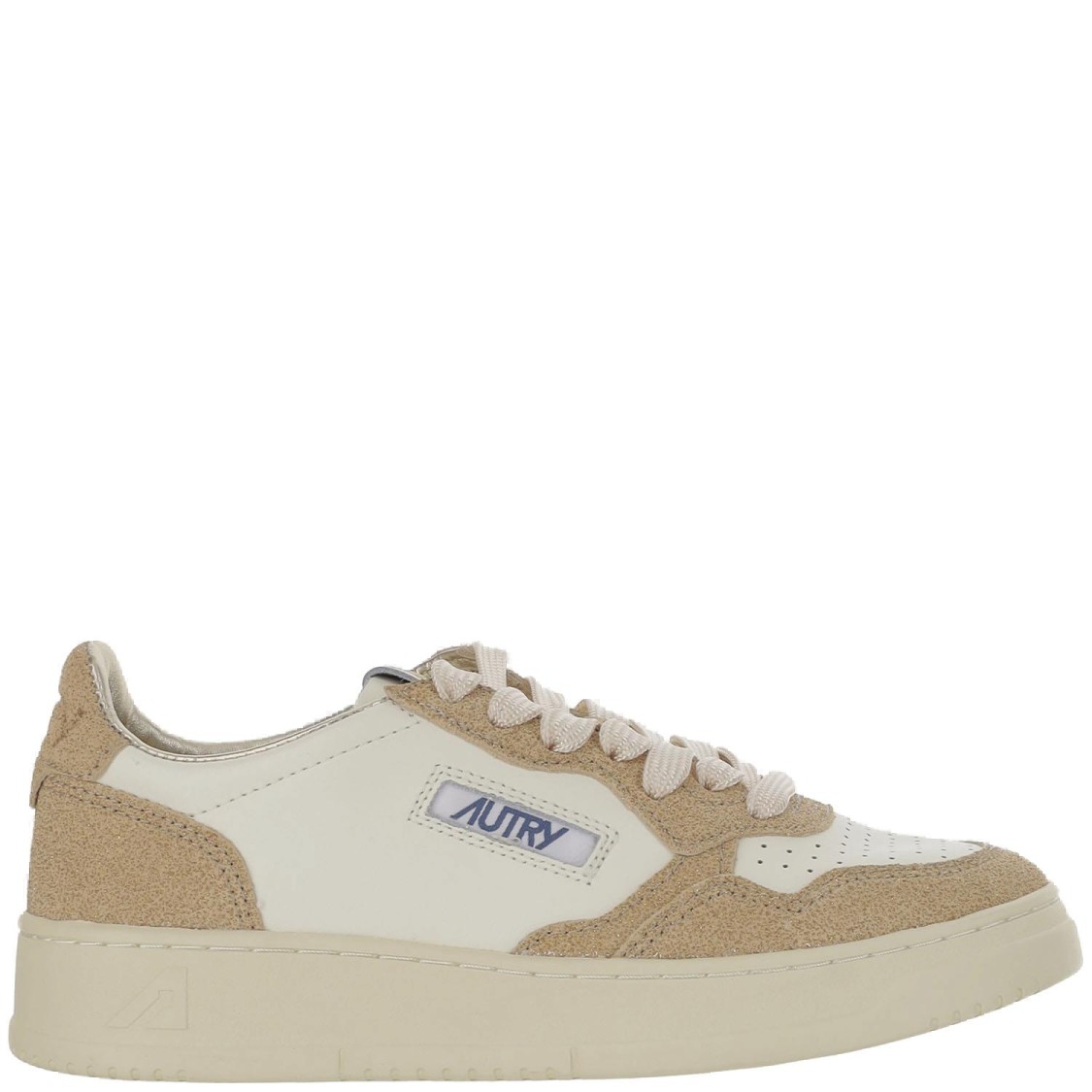 Autry Beige And Brown Leather Medalist Low Sneakers In Purple