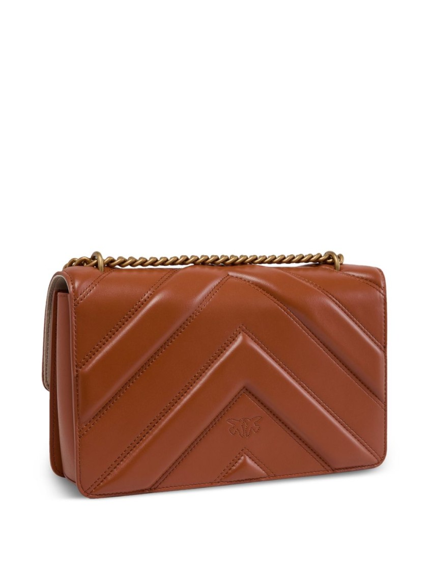 Pinko Quilted Chevron Bag With Bird Clasp
