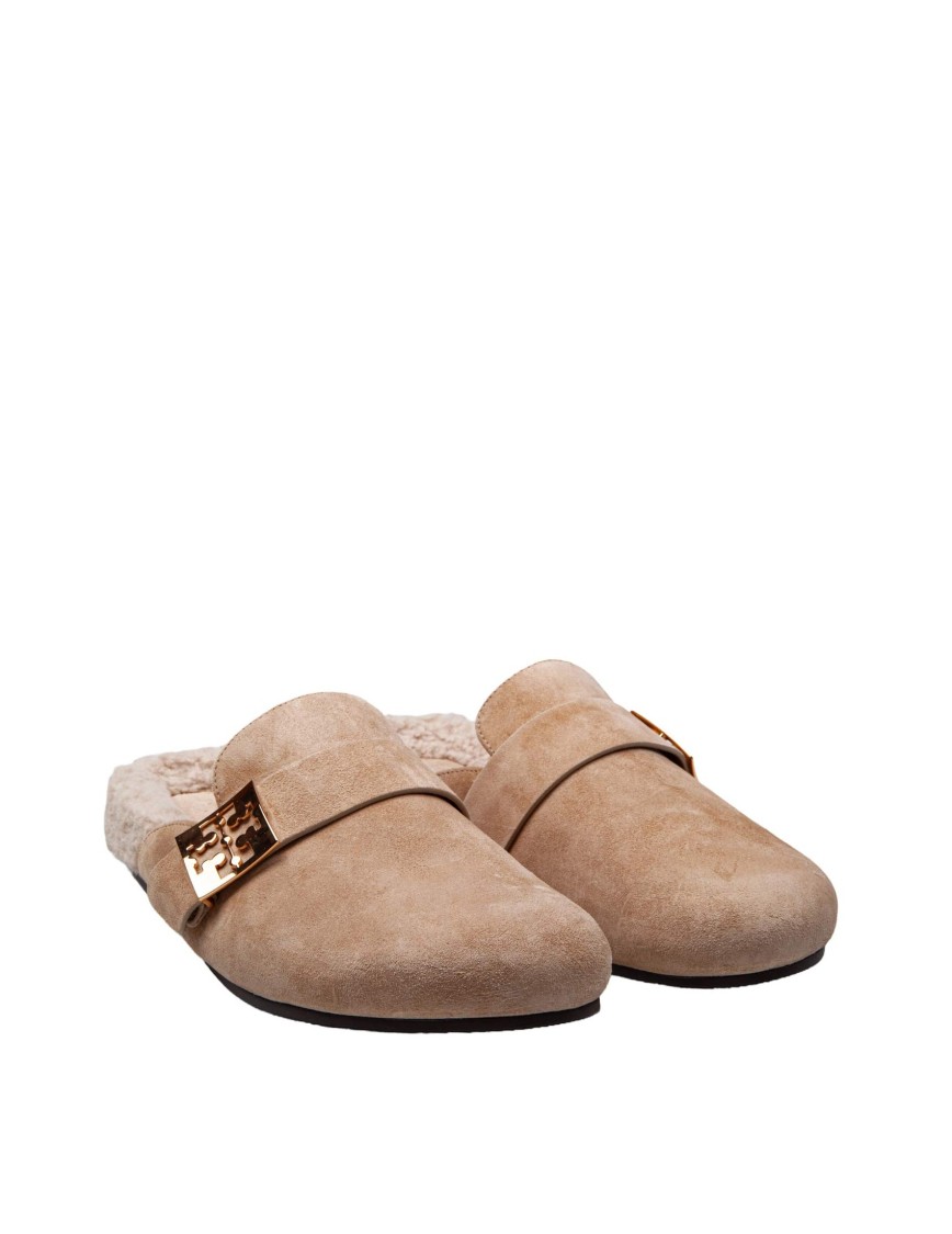 Tory Burch Mules Mellow In Shearling Color Taupe In Brown