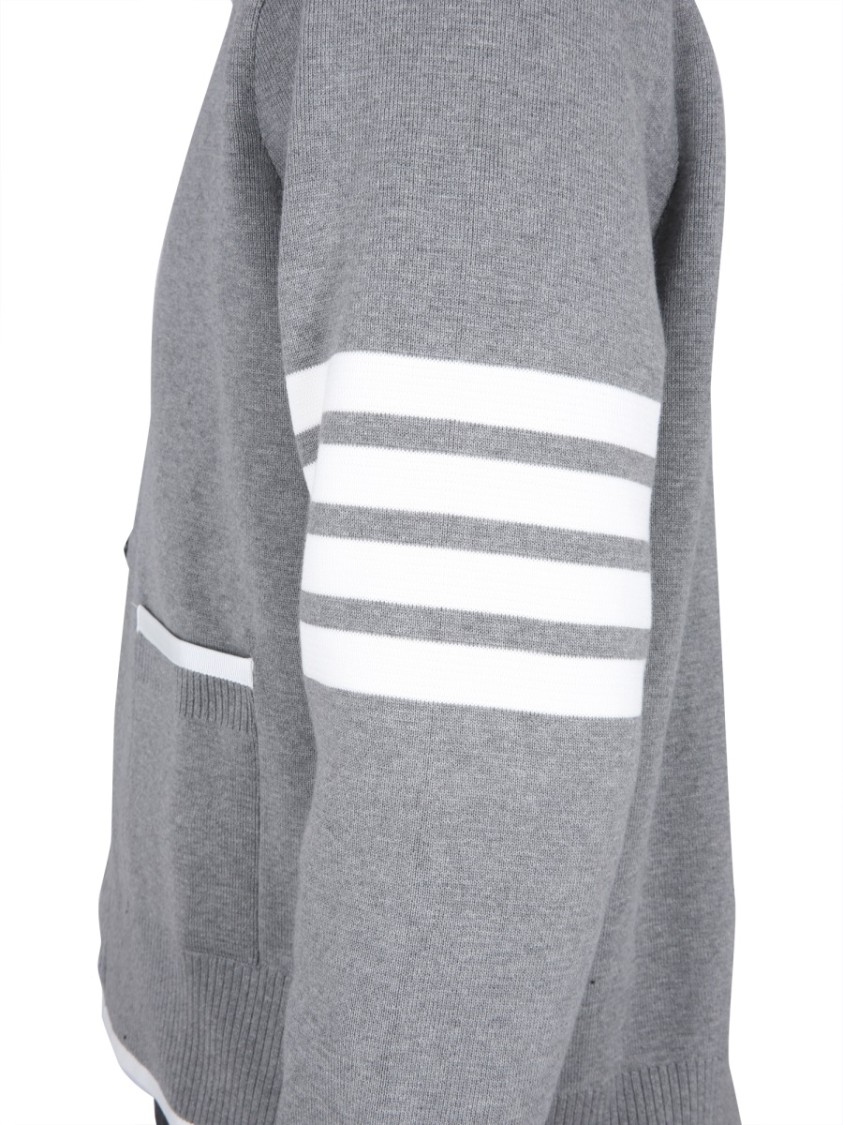 Thom Browne 4-bar Stripe Mini Cardigan In Grey