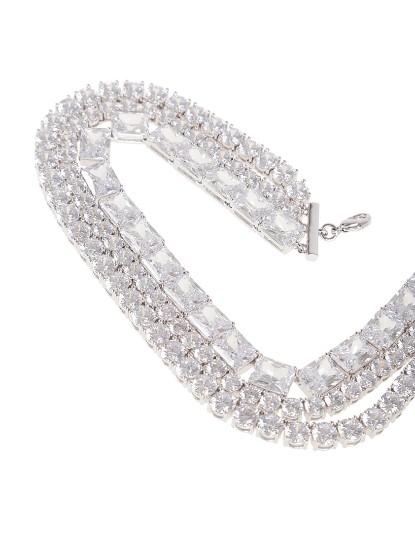 Self-portrait Multi-crystal Choker Necklace With Adjustable Closure