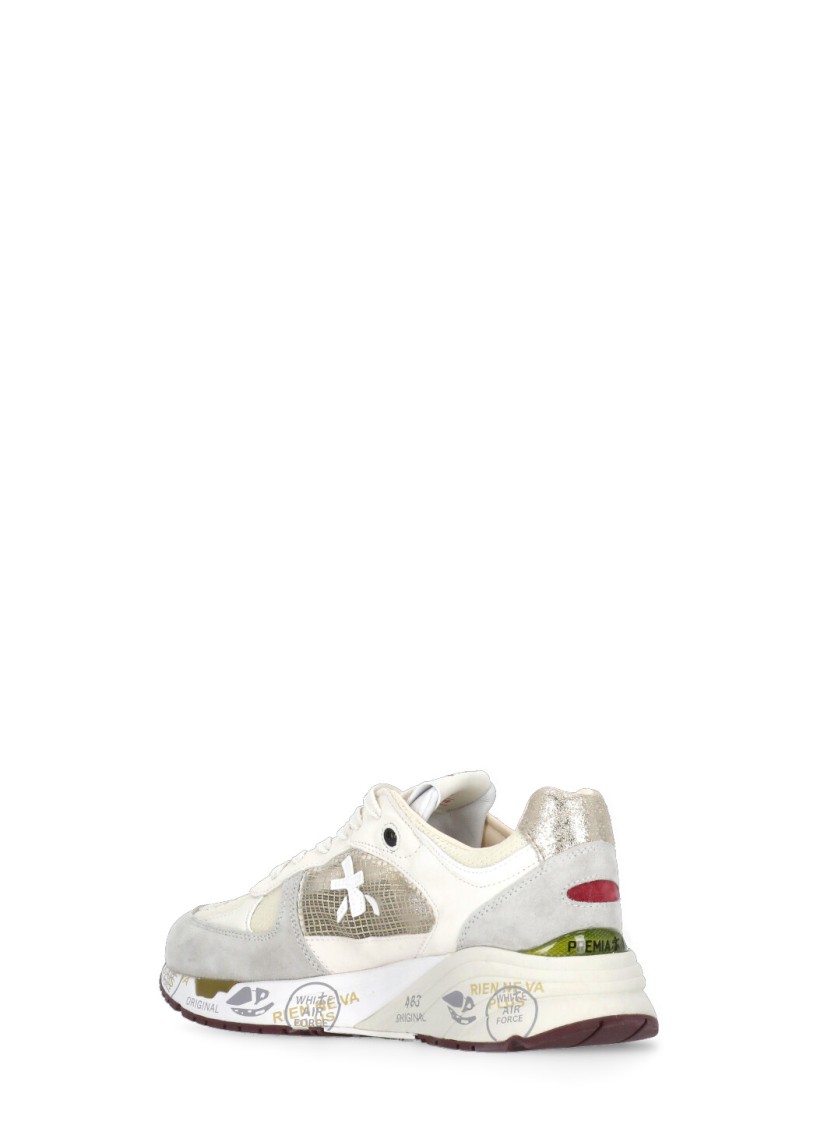 Premiata Bianco Sneakers With Textured Blend