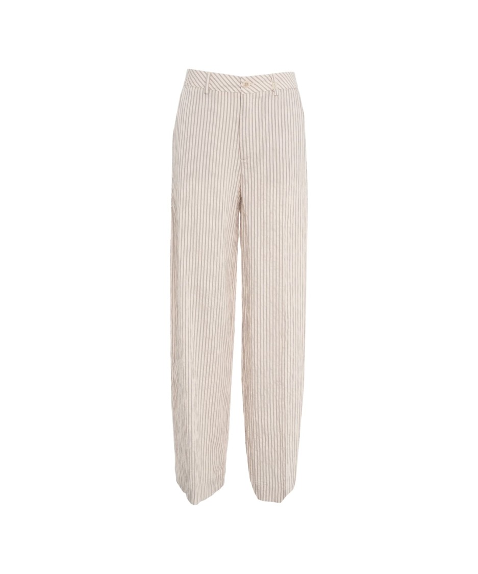 Shop Liu •jo Liu Jo High-waisted Striped Flare Pants