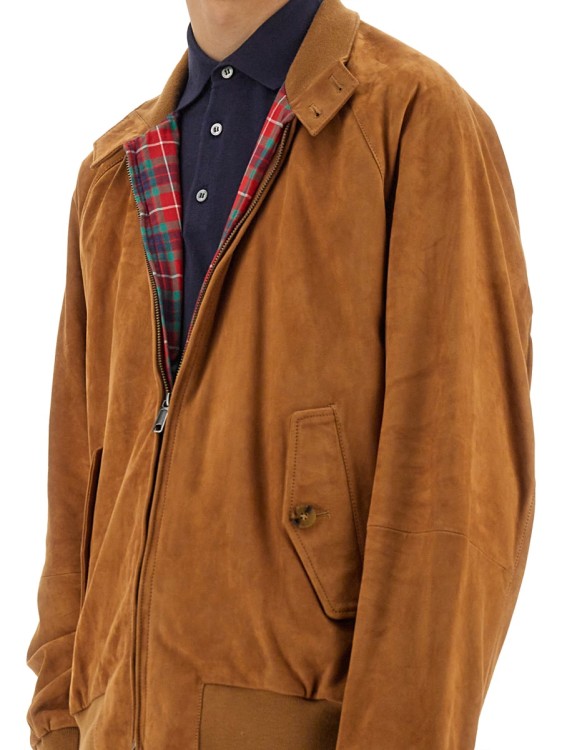 Baracuta Brown Leather G9 Jacket With High Collar Casual