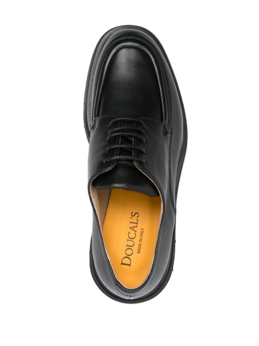 フラットシューズ Doucal's Black Leather Loafers With Durable Rubber Sole Doucal's Black Leather Loafers With Durable Rubber Sole